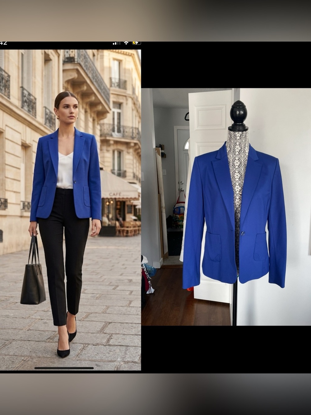 NWT Melanie Lyne Royal Blue Blazer Jacket. Satin Lining. Size 10. XL